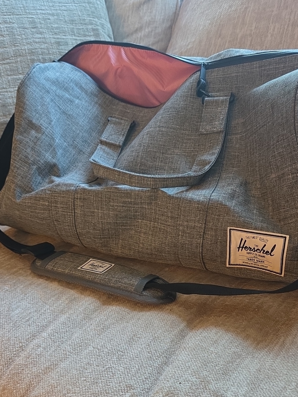 Herschel Supply Company Gray Duffel with Red Lining